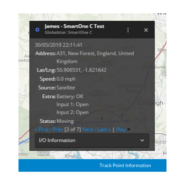 GTCTrack Track Point Information